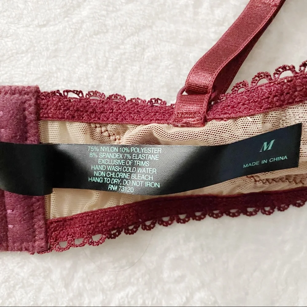 Gorgeous Burgundy & Nude Lace Bra